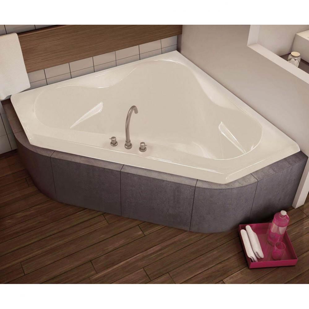 Tryst 59.25 in. x 59.25 in. Corner Bathtub with Center Drain in White