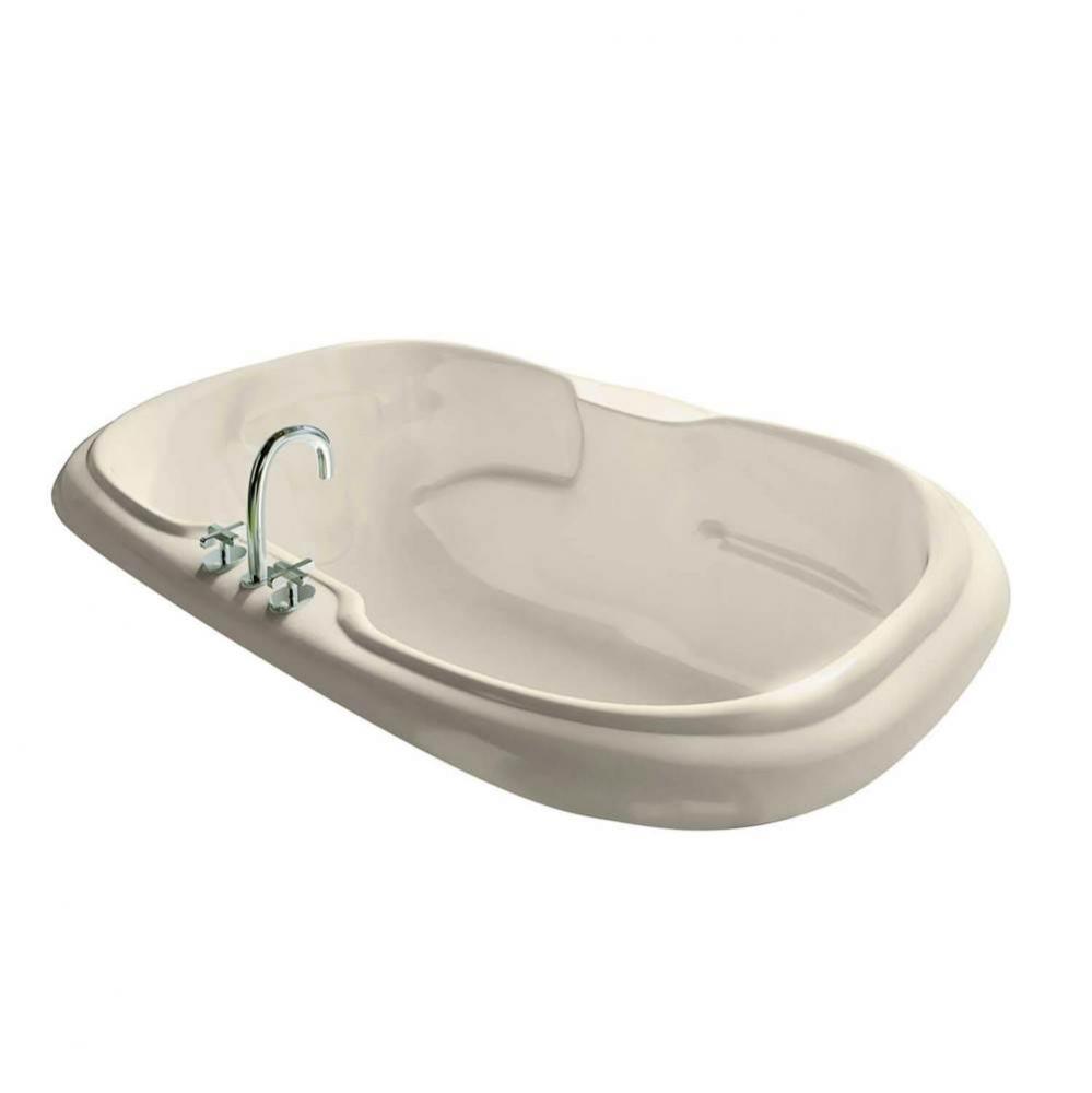 Calla 65.75 in. x 41.5 in. Drop-in Bathtub with Center Drain in Bone