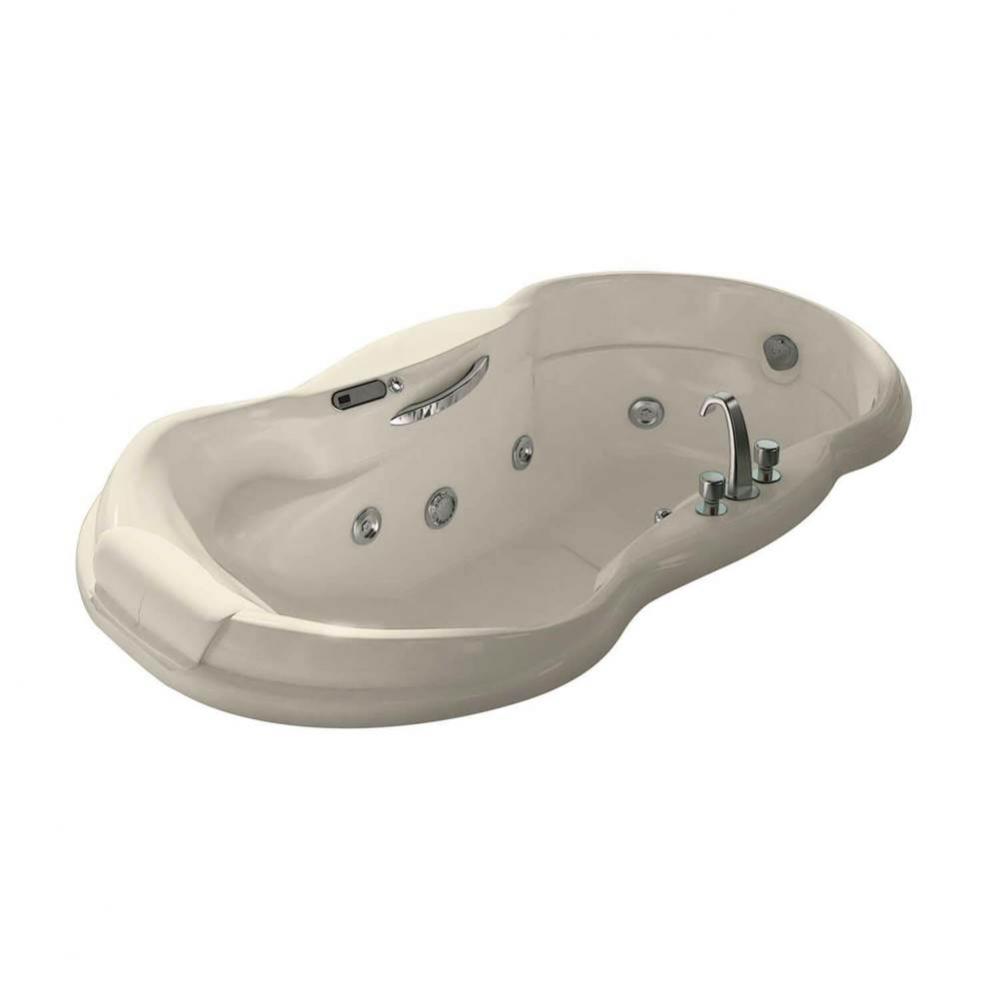 Palace 71.5 in. x 37.25 in. Drop-in Bathtub with End Drain in Bone