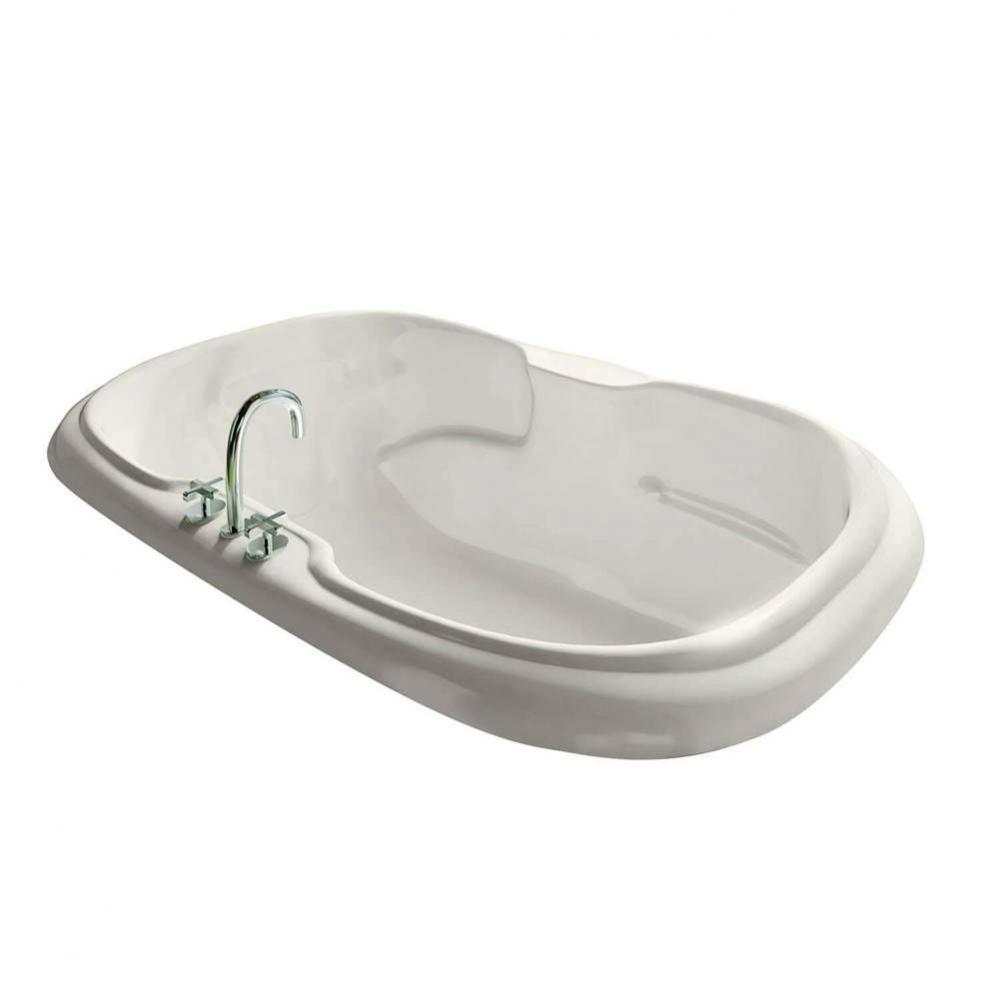 Calla 59.75 in. x 41.5 in. Drop-in Bathtub with Center Drain in Biscuit