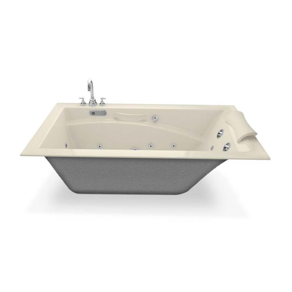 Optik 65.75 in. x 36 in. Alcove Bathtub with Whirlpool System Left Drain in Bone