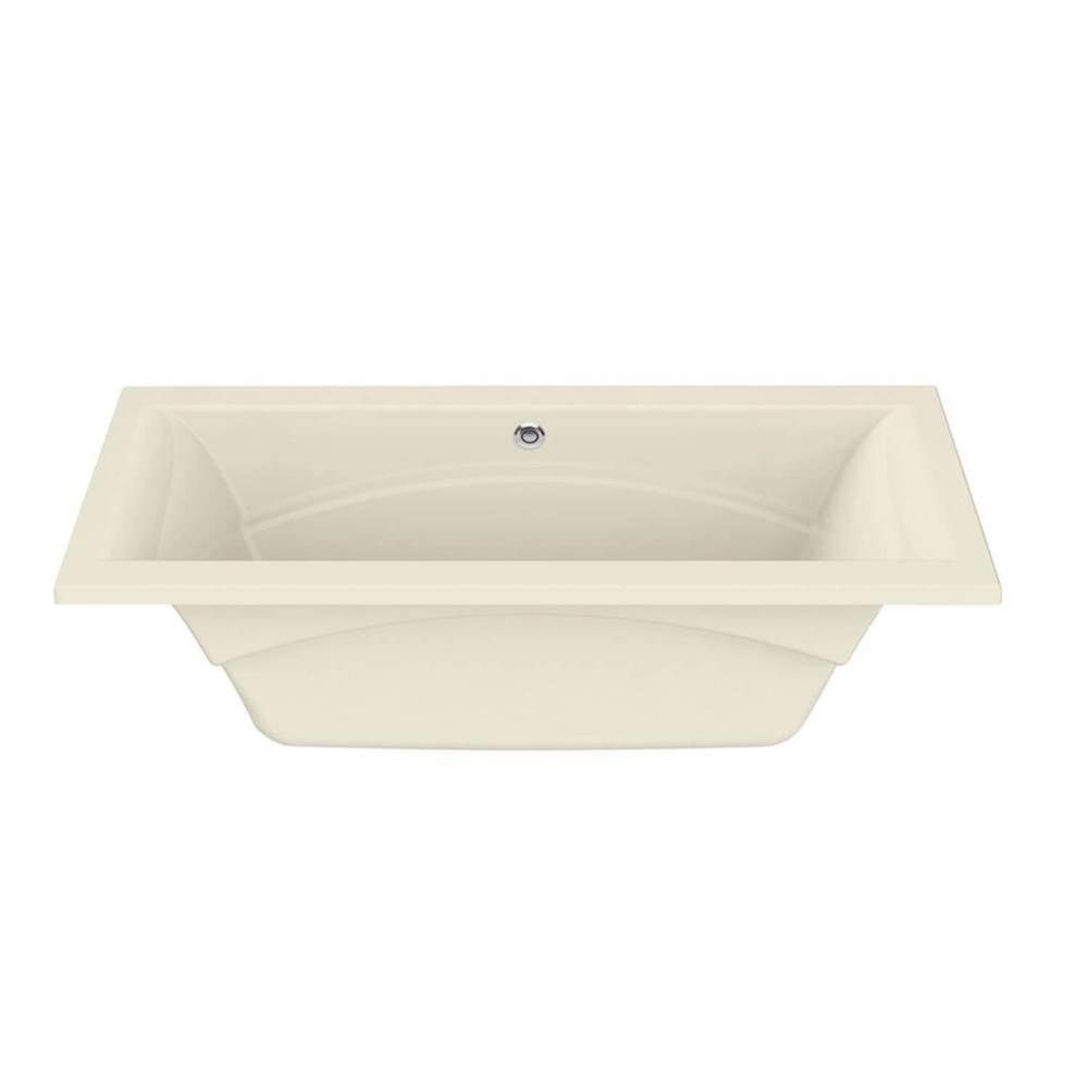 Optik 72 in. x 36 in. Undermount Bathtub with Whirlpool System Center Drain in Bone