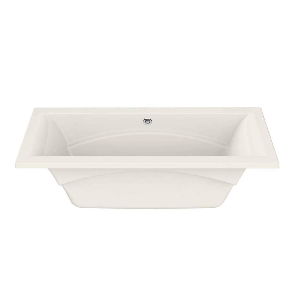 Optik 72 in. x 42 in. Undermount Bathtub with Whirlpool System Center Drain in Biscuit