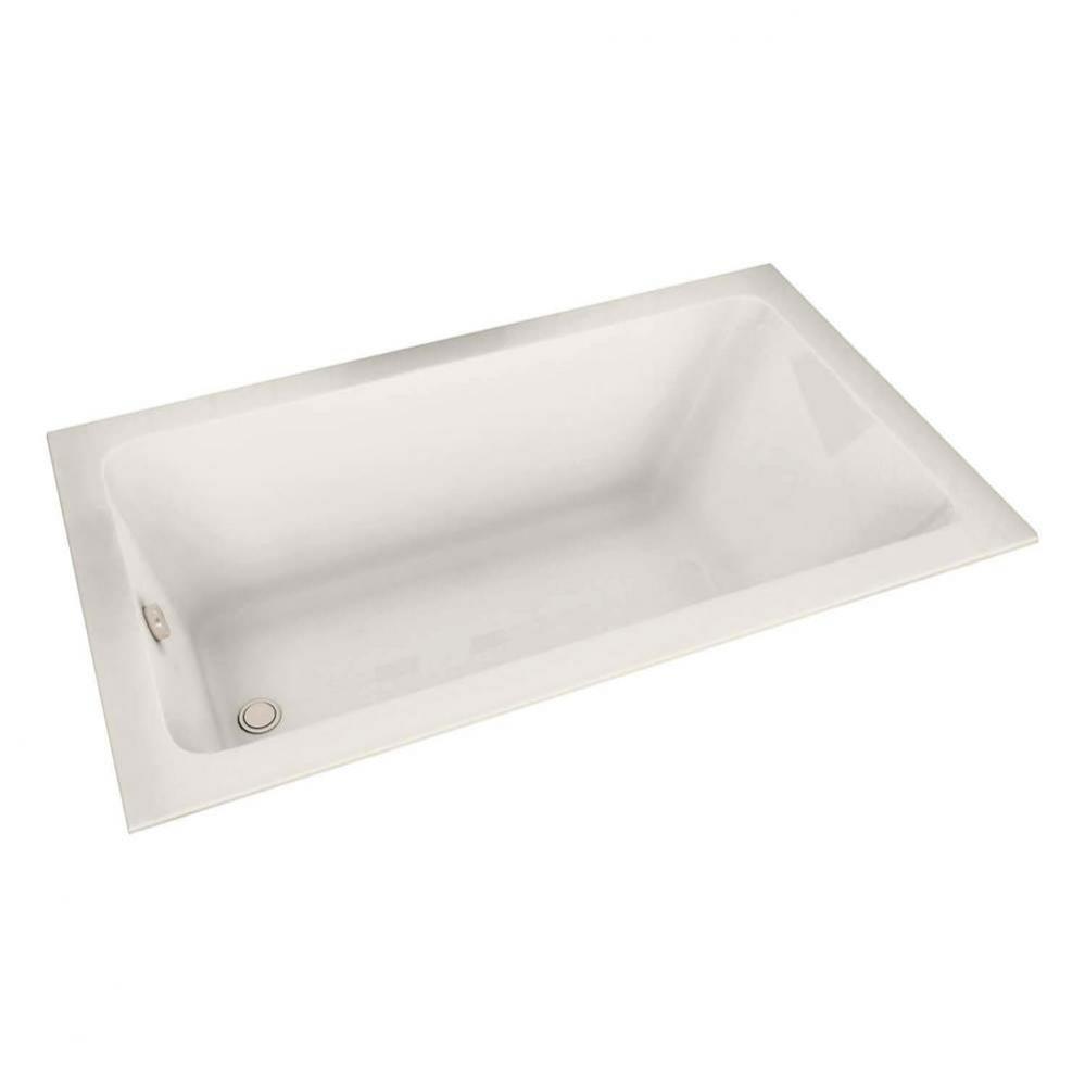 Pose 66.25 in. x 31.75 in. Drop-in Bathtub with End Drain in Biscuit