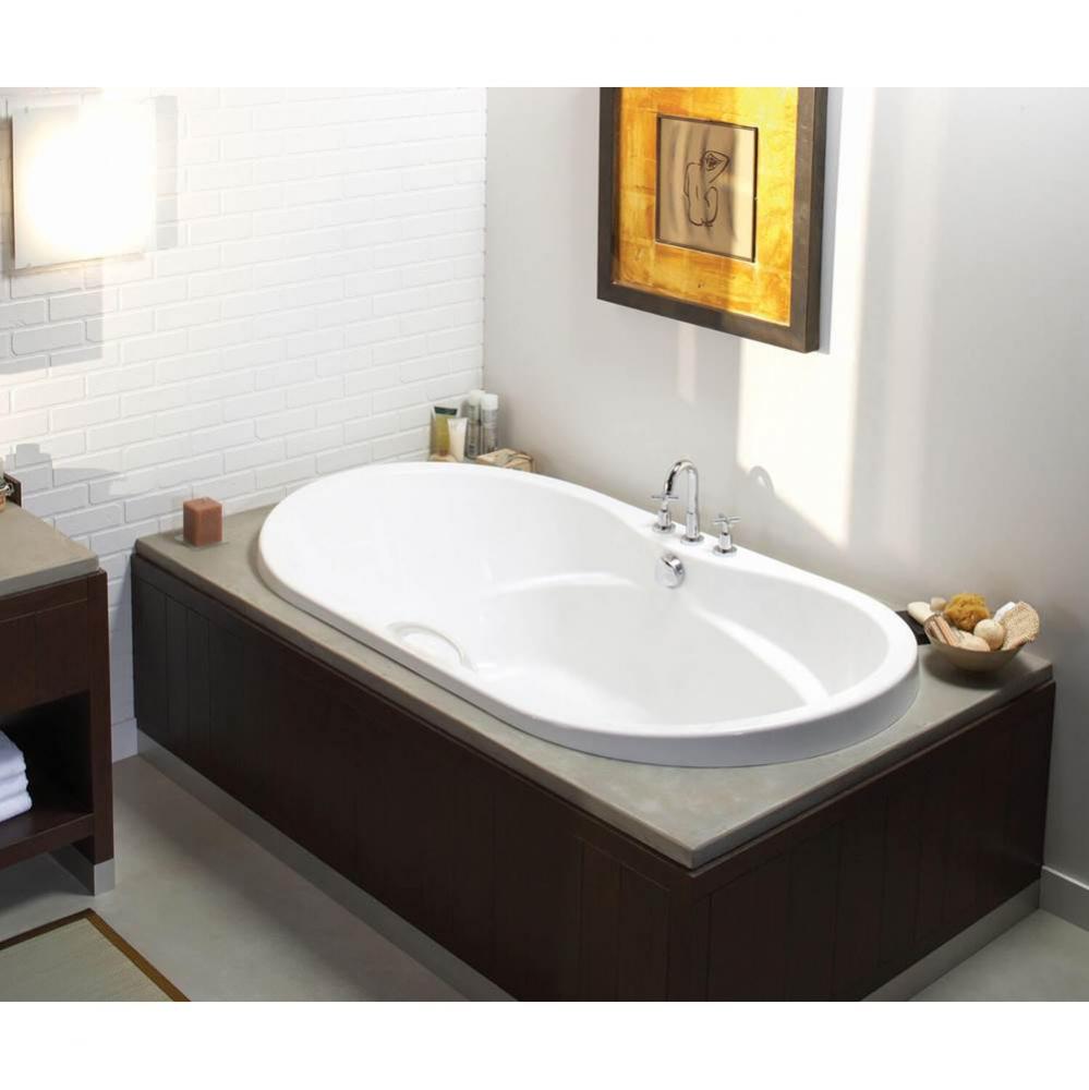 Living 72 in. x 42 in. Drop-in Bathtub with Whirlpool System Center Drain in White