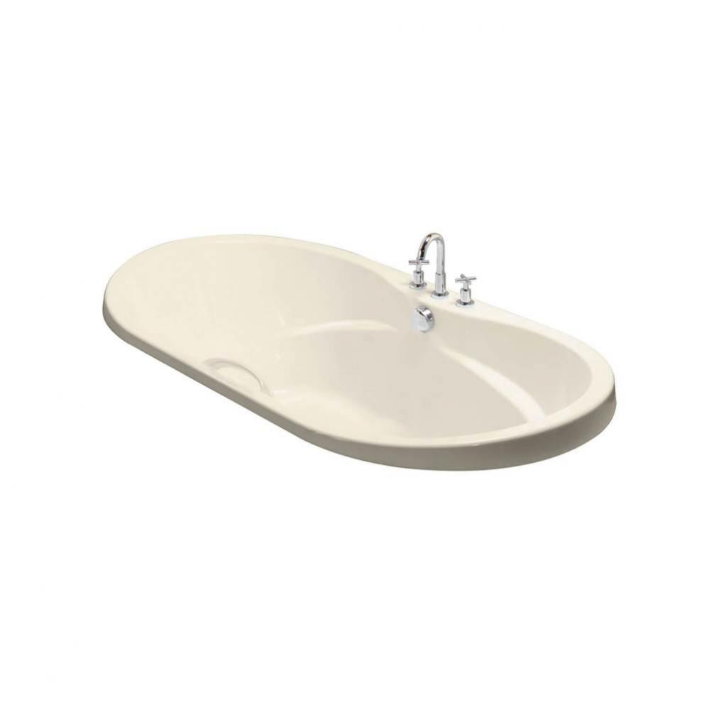 Living 72 in. x 42 in. Drop-in Bathtub with Center Drain in Bone