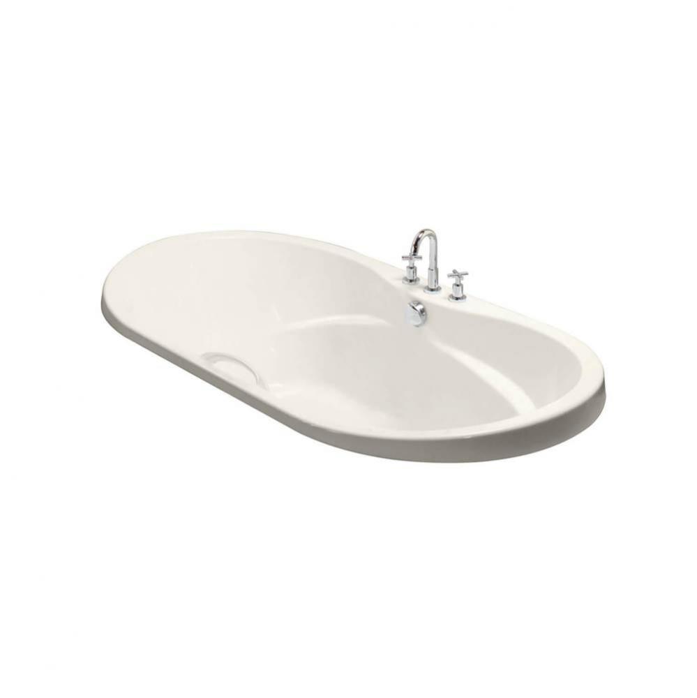 Living 72 in. x 36 in. Drop-in Bathtub with Whirlpool System Center Drain in Biscuit