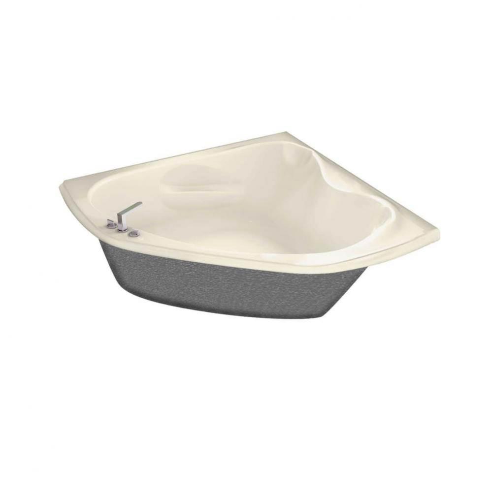 Vichy 54.75 in. x 54.75 in. Corner Bathtub with Center Drain in Bone