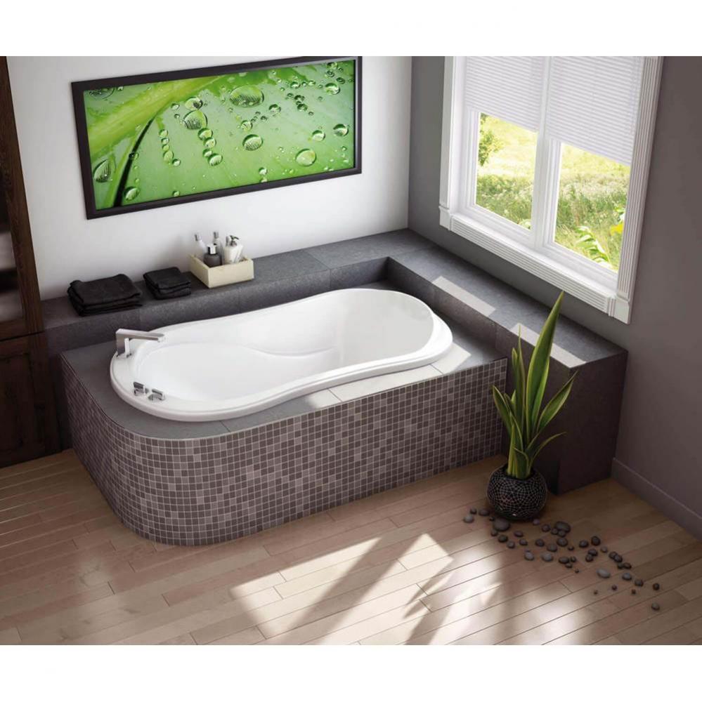 Vichy 60.125 in. x 33.625 in. Drop-in Bathtub with End Drain in White