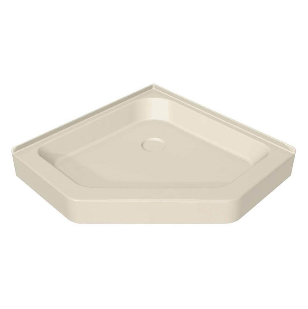 NA 42.125 in. x 42.125 in. x 6.125 in. Neo-Angle Corner Shower Base with Center Drain in Bone