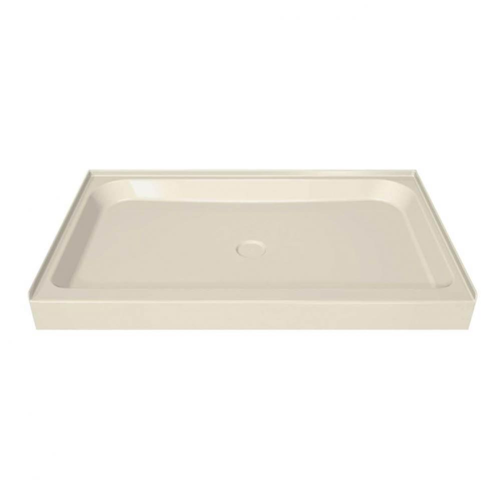 MAAX 59.75 in. x 42.125 in. x 6.125 in. Rectangular Alcove Shower Base with Center Drain in Bone