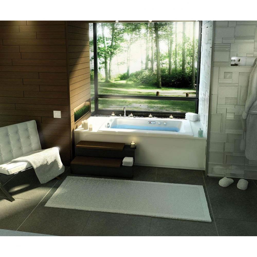 Release 59.75 in. x 32 in. Alcove Bathtub with End Drain in White