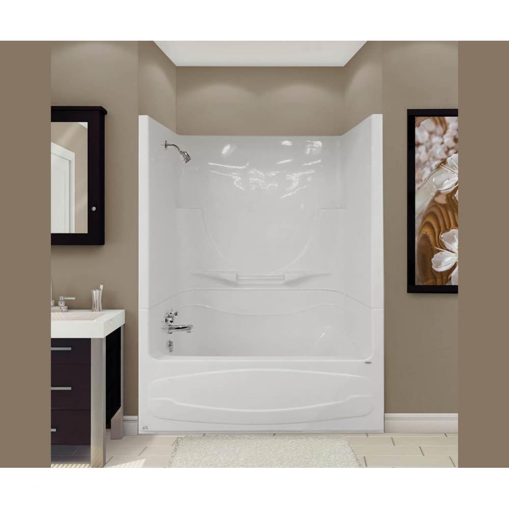 Figaro II 59.25 in. x 33 in. x 76.25 in. 2-piece Tub Shower with 10 microjets Left Drain in White