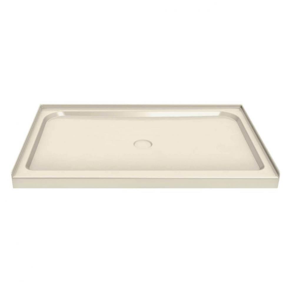 MAAX 59.75 in. x 36.125 in. x 4.125 in. Rectangular Alcove Shower Base with Center Drain in Bone