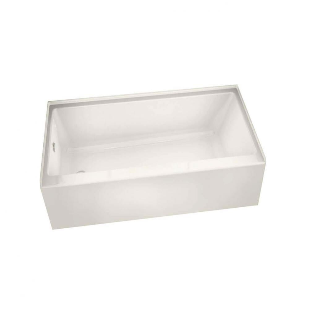 Rubix AFR 59.75 in. x 32 in. Alcove Bathtub with Right Drain in Biscuit