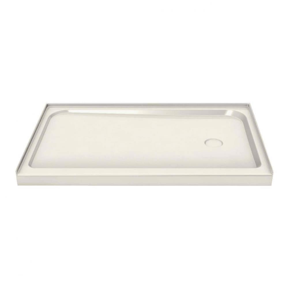 MAAX 59.75 in. x 30.125 in. x 4.125 in. Rectangular Alcove Shower Base with Left Drain in Biscuit