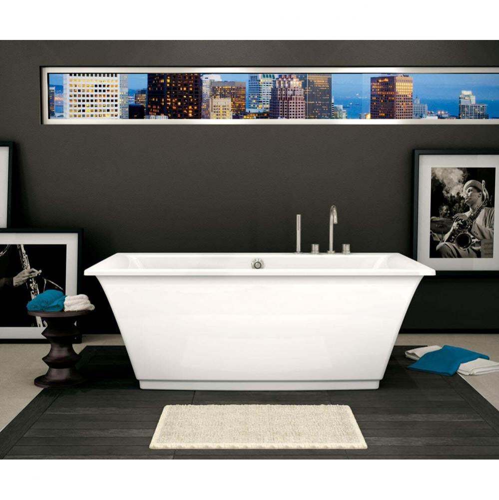 Optik F 66 in. x 36 in. Freestanding Bathtub with Center Drain in White