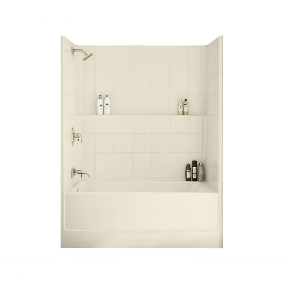 TSTEA Plus 59.75 in. x 32 in. x 78 in. 1-piece Tub Shower with Left Drain in Bone