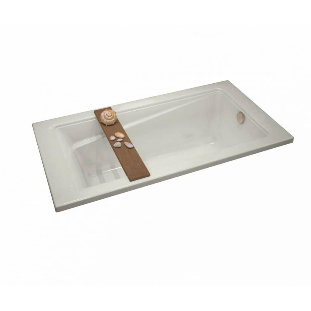 Exhibit 65.875 in. x 36 in. Drop-in Bathtub with End Drain in Biscuit