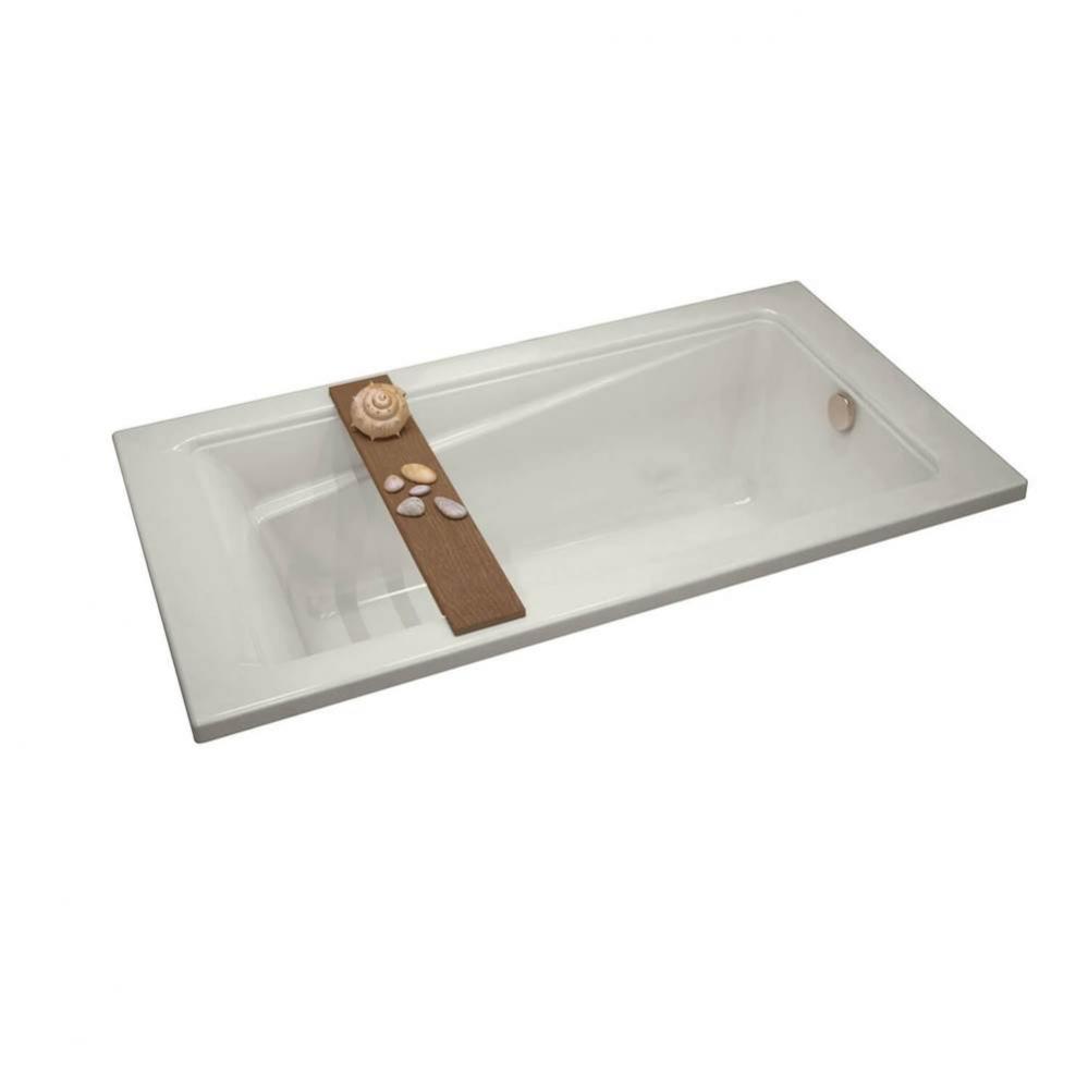 Exhibit 71.875 in. x 36 in. Drop-in Bathtub with End Drain in Biscuit