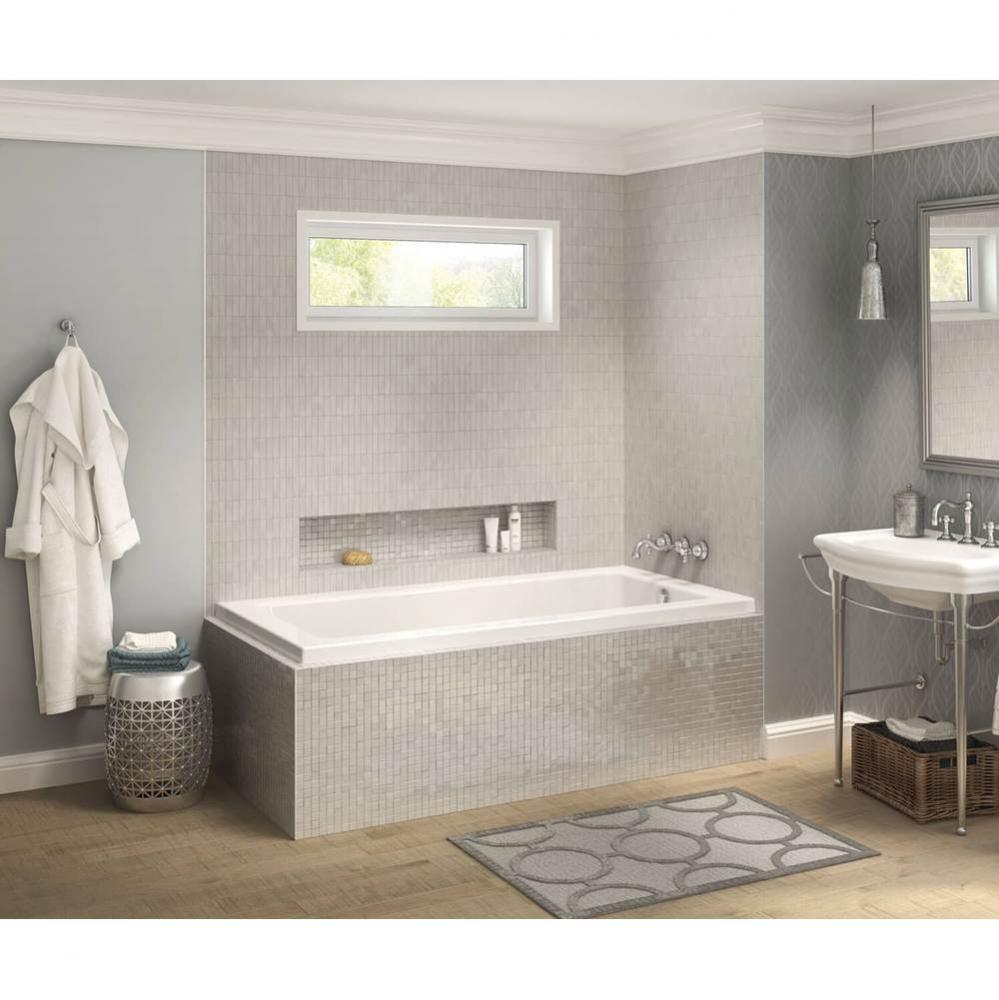 Pose IF 59.625 in. x 31.625 in. Corner Bathtub with Right Drain in White