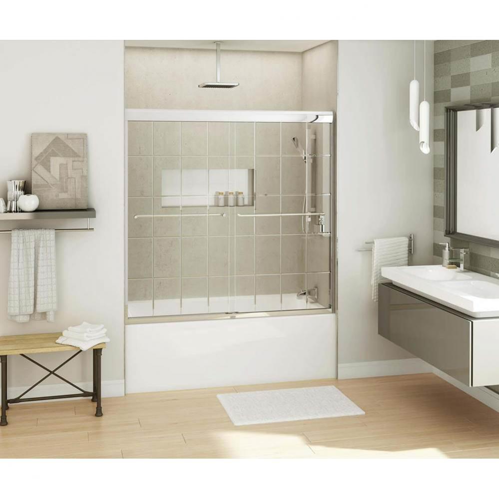 Kameleon 55-59 in. x 57 in. Bypass Tub Door with French Door Glass in Chrome