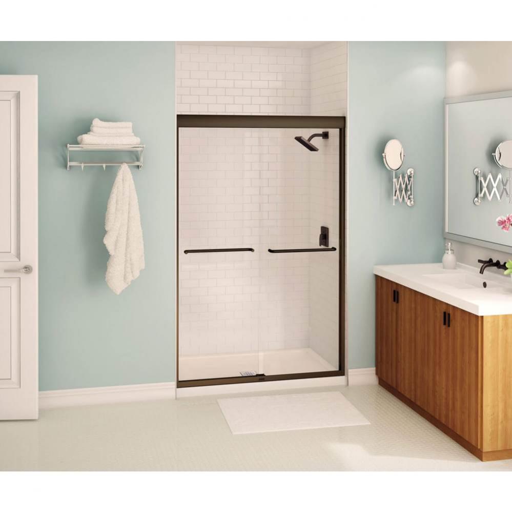 Aura 43-47 in. x 71 in. Bypass Alcove Shower Door with Clear Glass in Dark Bronze