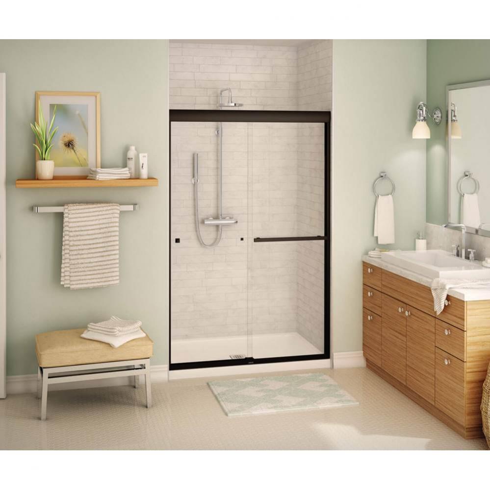 Aura 43-47 in. x 71 in. Bypass Alcove Shower Door with Clear Glass in Dark Bronze