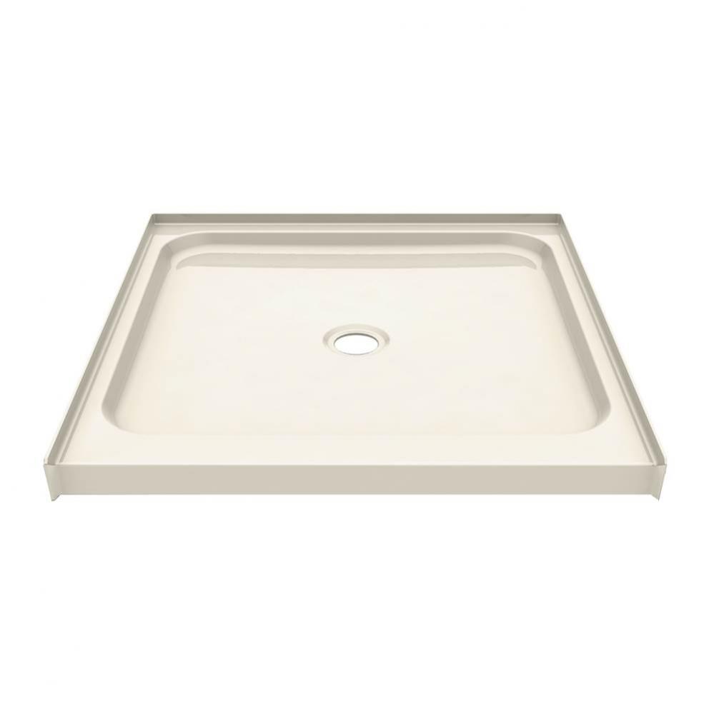 SPL 35.875 in. x 36 in. x 4.375 in. Square Alcove Shower Base with Center Drain in Bone