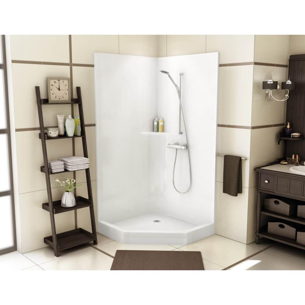 CSS36 37.625 in. x 37.625 in. x 77.75 in. 1-piece Shower with No Seat, Center Drain in White