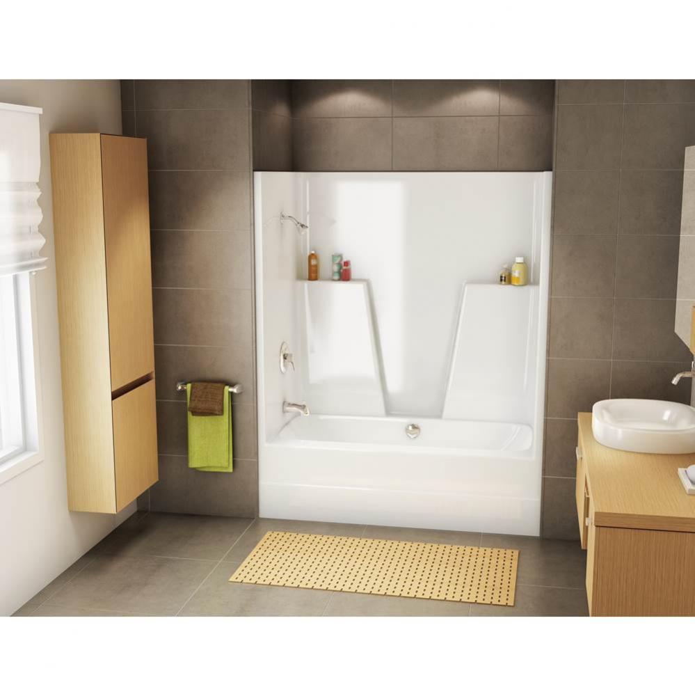 BG6034C 60 in. x 34 in. x 73.75 in. 1-piece Tub Shower with Center Drain in Biscuit