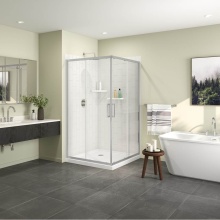 Maax Canada 107333-000-001-000 - Roka 4242 Acrylic Corner Shower Base with Corner Drain in White