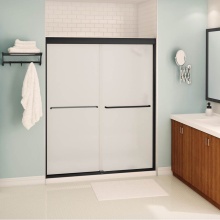 Maax Canada 135665-978-340-000 - Aura 55-59 x 71 in. 6 mm Bypass Shower Door for Alcove Installation with Frost Glass in Matte Blac
