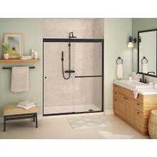 Maax Canada 135675-900-340-000 - Aura SC 55-59 x 71 in. 8mm Sliding Shower Door for Alcove Installation with Clear Glass in Matte B