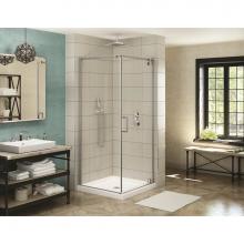 Maax Canada 137856-900-305-000 - ModulR 36 in. x 36 in. x 78 in. Pivot Corner Shower Door with Clear Glass in Brushed Nickel