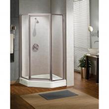 Maax Canada 137901-900-084-000 - Silhouette Neo-angle 38 in. x 38 in. x 70 in. Pivot Corner Shower Door with Clear Glass in Chrome