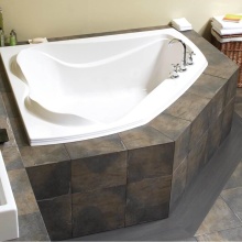 Maax Canada 102724-107-001-100 - Cocoon 6054 Acrylic Corner Center Drain Hydrosens Bathtub in White
