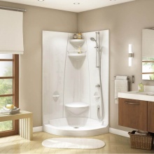 Maax Canada 102995-000-001-107 - Freestyle 37 Neo-Round 37 x 37 Acrylic Corner Center Drain Two-Piece Shower in White