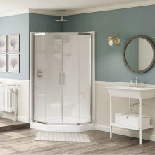 Maax Canada 102997-000-001-100 - Freestyle 40 Neo-Angle 40 x 40 Acrylic Corner Center Drain One-Piece Shower in White