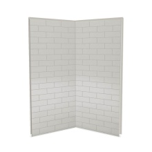 Maax Canada 103378-301-500-000 - Utile 3636 Composite Direct-to-Stud Two-Piece Corner Shower Wall Kit in Metro Soft Grey