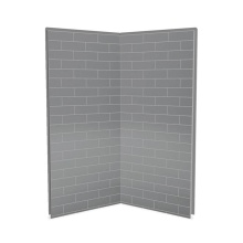 Maax Canada 103378-301-501-000 - Utile 3636 Composite Direct-to-Stud Two-Piece Corner Shower Wall Kit in Metro Ash Grey