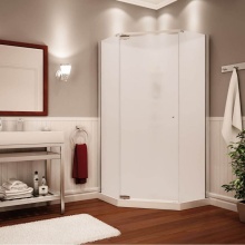 Maax Canada 105544-000-129-103 - Begonia Pebble 36 x 36 Polystyrene Center Drain Shower Kit in White with Pebble Glass in Chrome