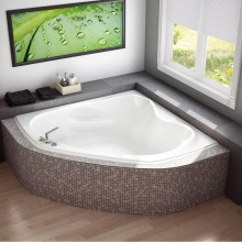 Maax Canada 105679-091-001-000 - Murmur 6060 Acrylic Corner Center Drain 10 Microjets Bathtub in White