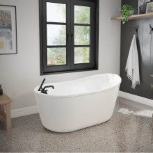 Maax Canada 106997-000-002-100 - Finlay 58 x 32 AcrylX Freestanding End Drain Bathtub in White with White Skirt