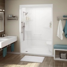 Maax Canada 107002-000-001-190 - ALLIA SHR-6034 Acrylic Alcove Center Drain Three-Piece Shower in White