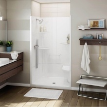Maax Canada 107005-000-001-003 - ALLIA SH-4834 Acrylic Alcove Center Drain Two-Piece Shower in White