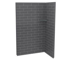Maax Canada 107457-301-019-000 - Utile 4832 Composite Direct-to-Stud Two-Piece Corner Shower Wall Kit in Metro Thunder Grey