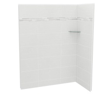 Maax Canada 107458-300-524-000 - Utile 6032 Composite Direct-to-Stud Two-Piece Corner Shower Wall Kit in Origin Arctik