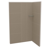 Maax Canada 107461-306-512-000 - Utile 4832 Composite Direct-to-Stud Two-Piece Corner Shower Wall Kit in Erosion Taupe
