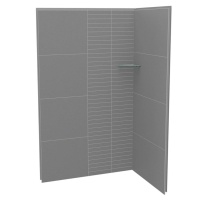 Maax Canada 107461-306-514-000 - Utile 4832 Composite Direct-to-Stud Two-Piece Corner Shower Wall Kit in Erosion Pebble Grey
